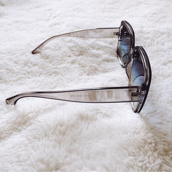 Abby Clear Blue Square Frame Sunglasses - Picture 7 of 10